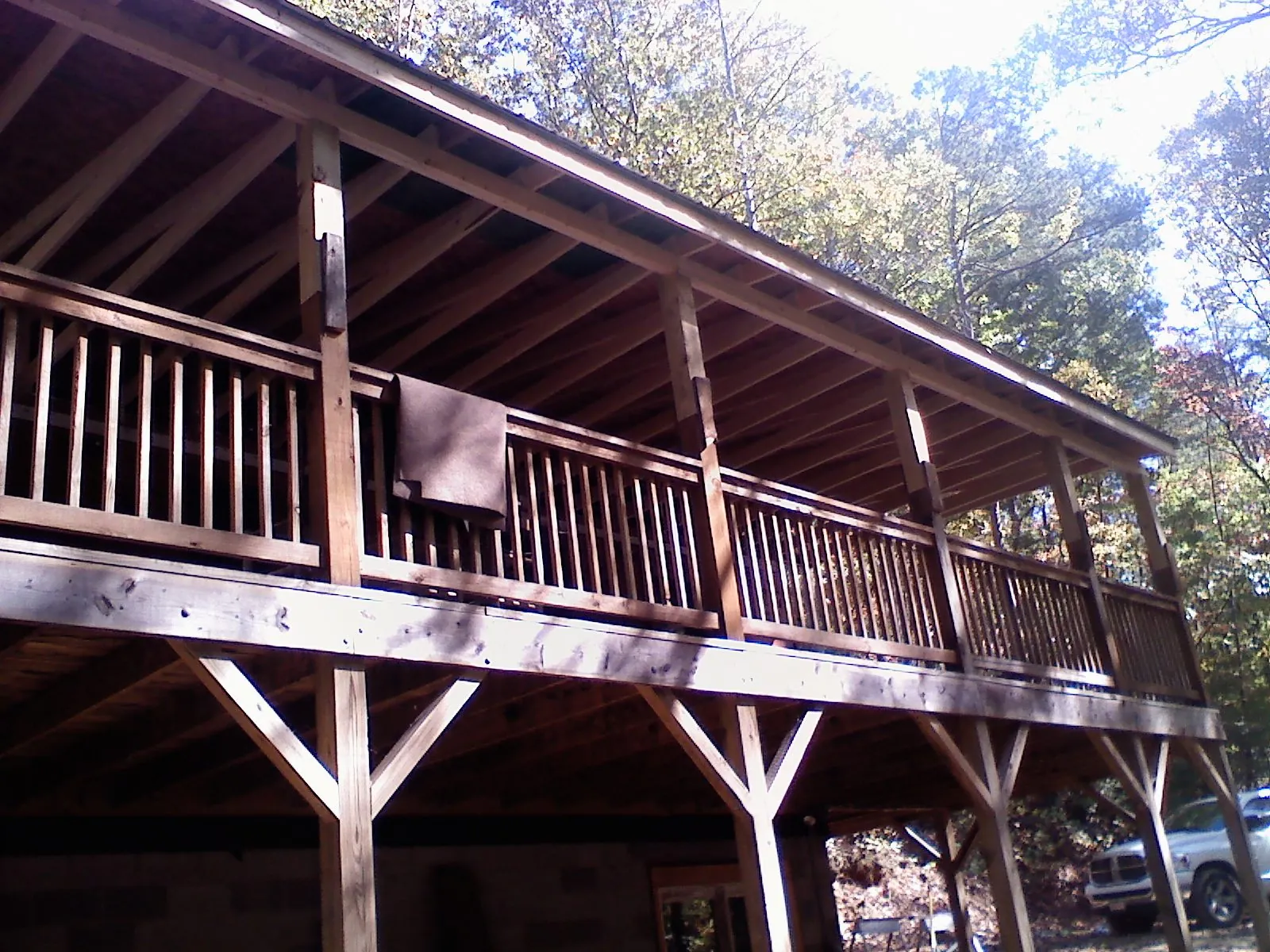 Timber framing under a new elevated porch and deck — Roof Leak Repair in Pen Argyl by Roofing Brothers